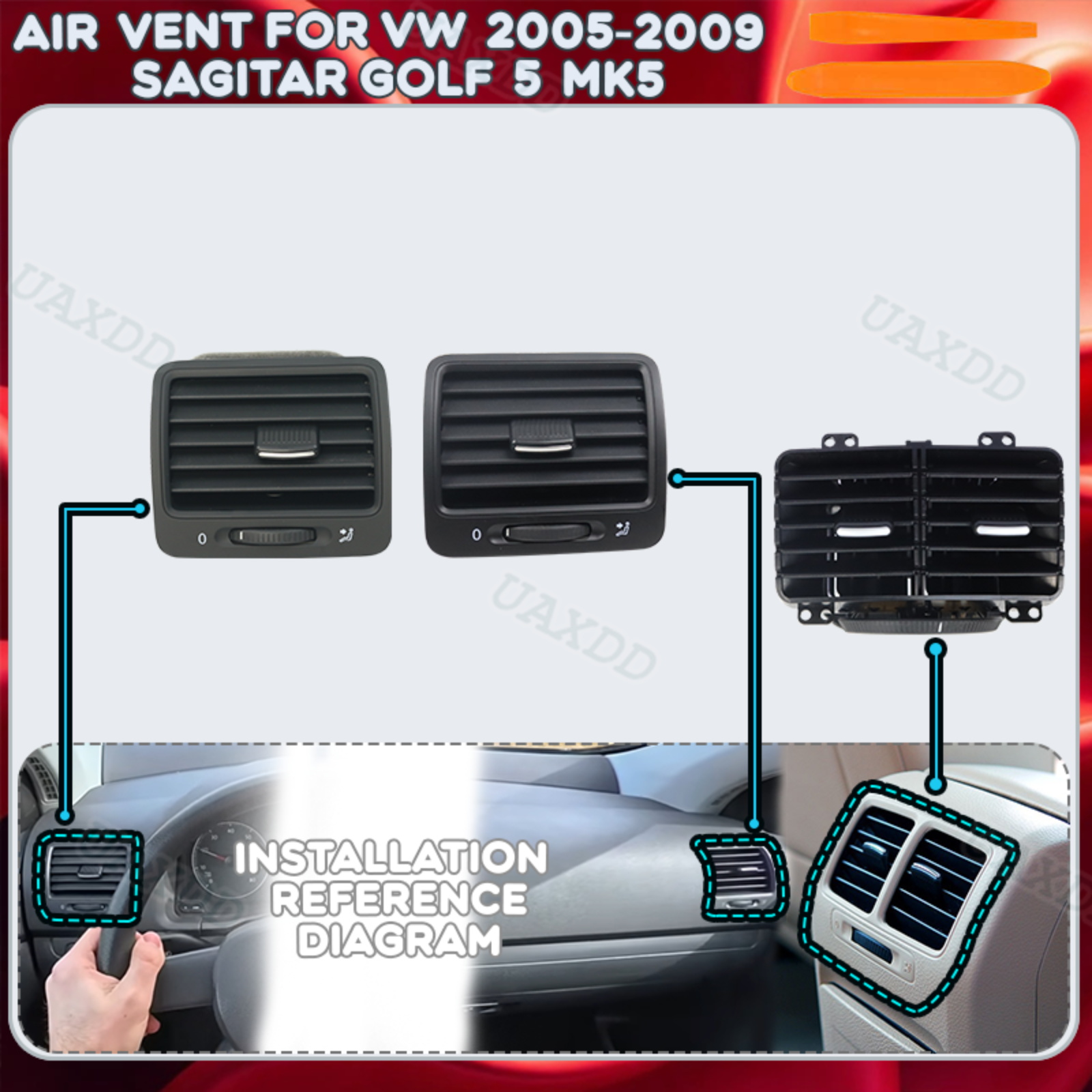 Golf Equipment Outlet - ชิ้นส่วนช่องระบายอากาศรถยนต์สำหรับ VW 2005-2009 Sagitar Golf 5