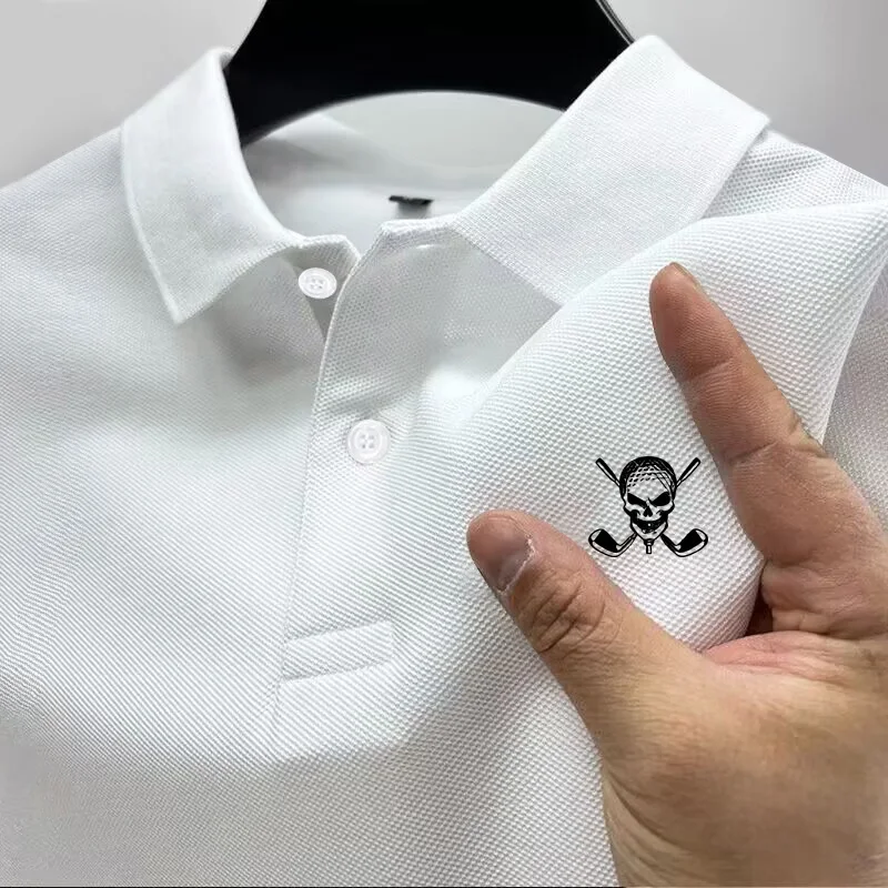 Golf Equipment Logo - เสื้อโปโลผู้ชายโลโก้กะโหลกกอล์ฟใหม่2024กางเกงเล่นกอล์ฟแฟชั่นเข้ารูปเข้ารูปแห้งเร็วกลางแจ้งเล่นกีฬา